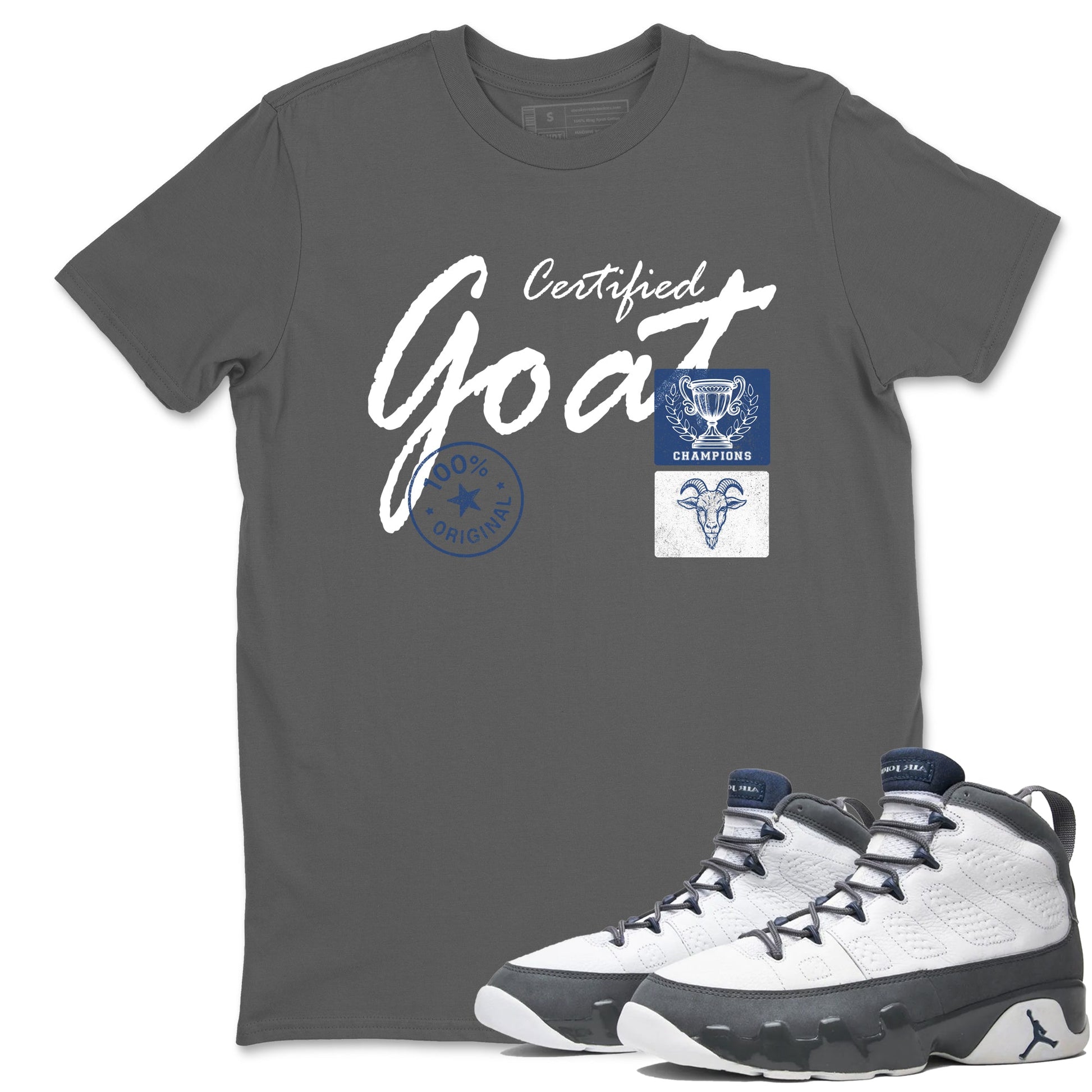 Sneaker match tees – Sneaker Tees To Match Air Jordan 9 Flint Grey Shoes – Certified Goat Tee Cool Grey 1