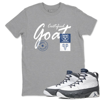 Sneaker match tees – Sneaker Tees To Match Air Jordan 9 Flint Grey Shoes – Certified Goat Tee Heather Grey 1