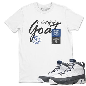 Sneaker match tees – Sneaker Tees To Match Air Jordan 9 Flint Grey Shoes – Certified Goat Tee White 1