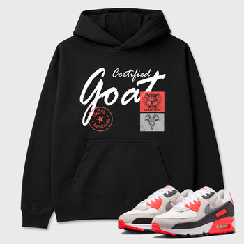 Sneaker match tees – Sneaker Tees To Match Air Max 90 Infrared Shoes – Certified Goat Tee Black 1