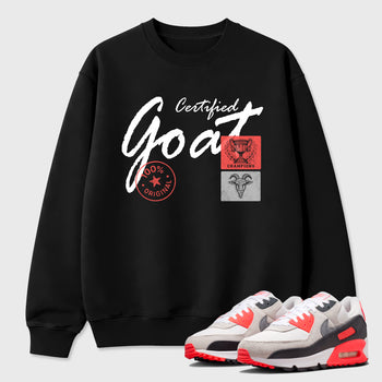 Sneaker match tees – Sneaker Tees To Match Air Max 90 Infrared Shoes – Certified Goat Tee Black 1