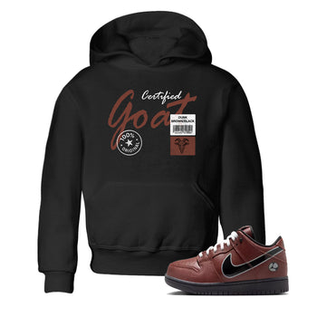 Sneaker match tees – Sneaker Tees To Match Dunk Low Football Shoes – Certified Goat Kids T-Shirt Black 1
