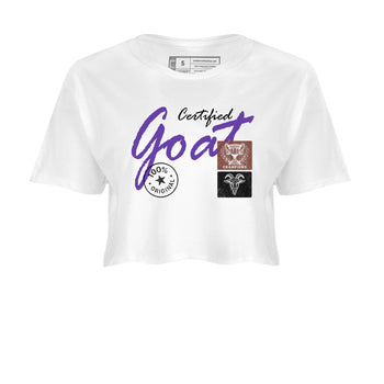Sneaker match tees – Sneaker Threads To Match Dunk Low Persian Violet Shoes – Certified Goat Crop T-Shirt White 2