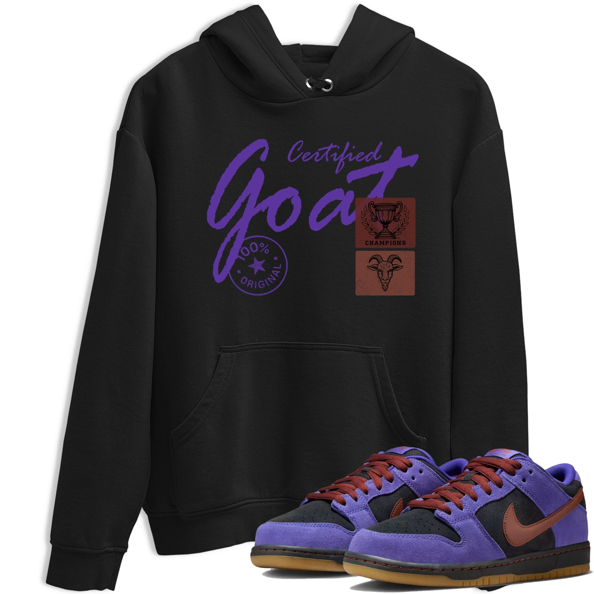 Sneaker match tees – Sneaker Threads To Match Dunk Low Persian Violet Shoes – Certified Goat Tee Black 1