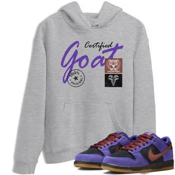 Sneaker match tees – Sneaker Threads To Match Dunk Low Persian Violet Shoes – Certified Goat Tee Heather Grey 1