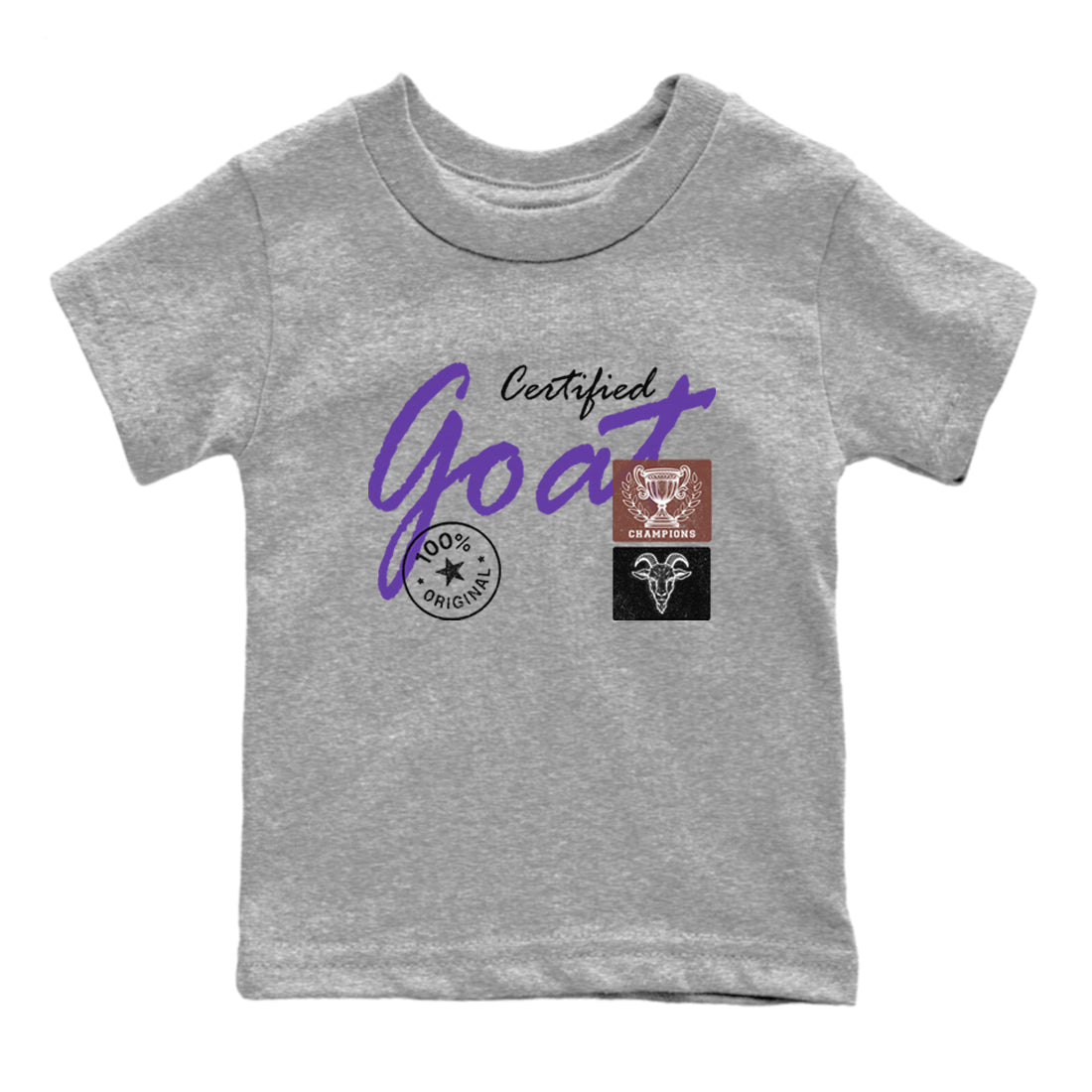 Sneaker match tees – Sneaker Threads To Match Dunk Low Persian Violet Shoes – Certified Goat Kids T-Shirt Heather Grey 2