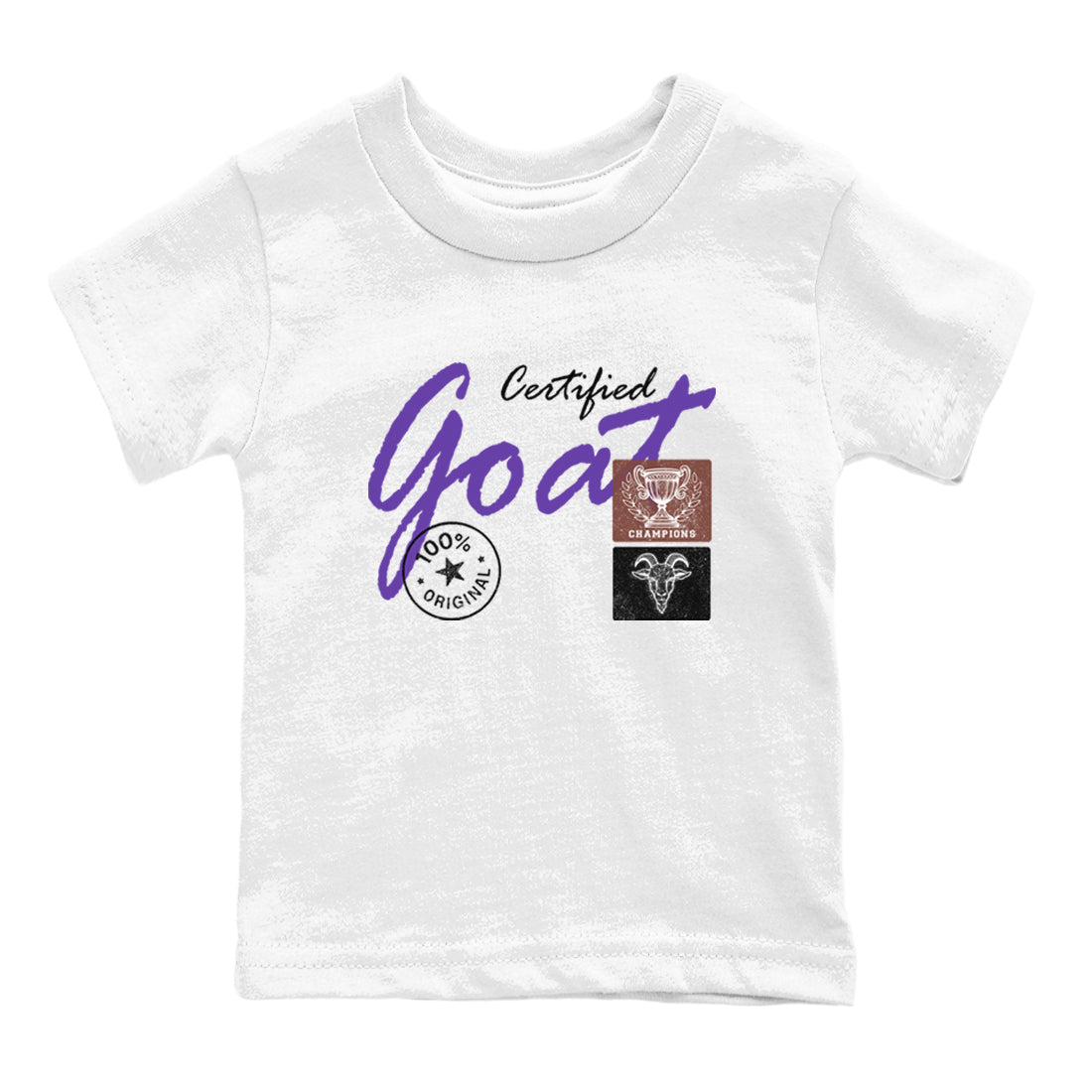 Sneaker match tees – Sneaker Threads To Match Dunk Low Persian Violet Shoes – Certified Goat Kids T-Shirt White 2