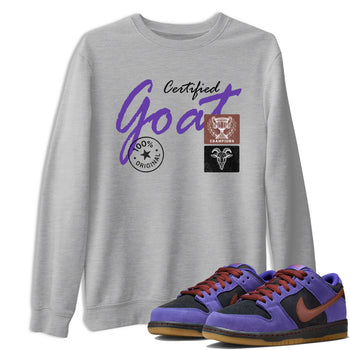 Sneaker match tees – Sneaker Threads To Match Dunk Low Persian Violet Shoes – Certified Goat Tee Heather Grey 1