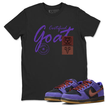 Sneaker match tees – Sneaker Threads To Match Dunk Low Persian Violet Shoes – Certified Goat Tee Black 1