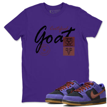 Sneaker match tees – Sneaker Threads To Match Dunk Low Persian Violet Shoes – Certified Goat Tee Purple 1