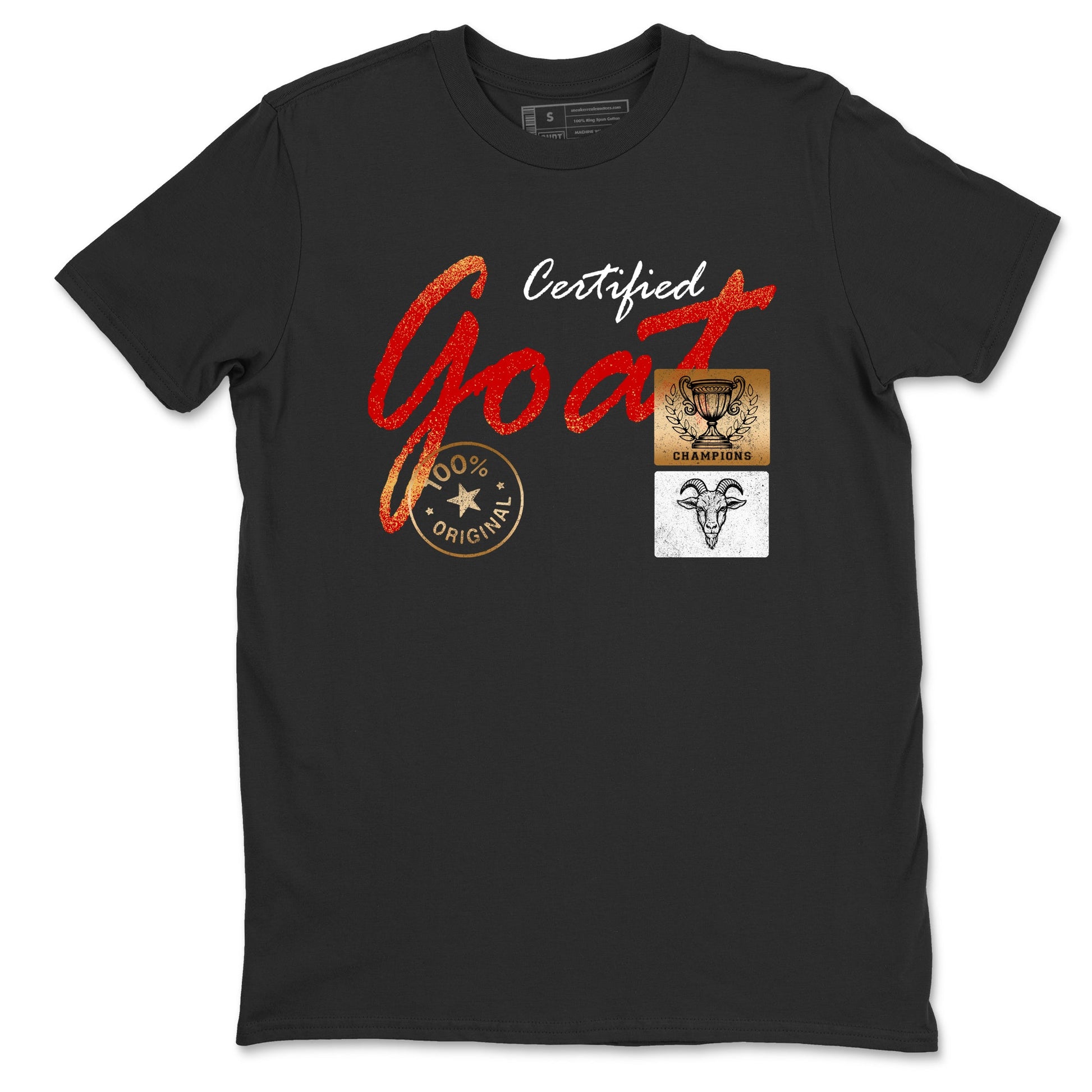 Sneaker match tees – Sneaker Tees To Match Nike KB 9 China Kobe 9 Low Proto EM University Red and Metallic Gold Shoes – Certified Goat Tee Black 2