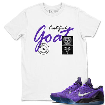 Sneaker Threads – Sneaker Tees To Match Nike KB 9 Hyper Grape – Certified Goat Graphic Tee White 1. Perfect for Jordan releases 2025 colorways. Perfect for purple basketball sneaker releases and legacy-inspired colorways for 2025 hoopers.