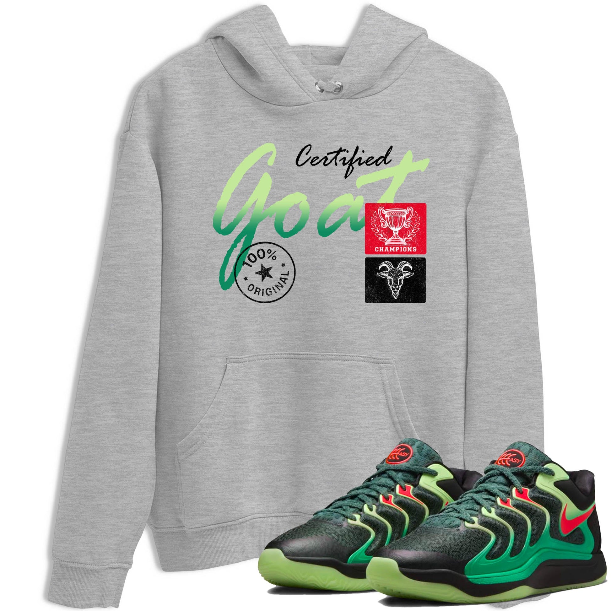 Sneaker Threads – Sneaker Tees To Match Nike KD 17 Easy Money Sniper – Certified Goat Graphic Tee Heather Grey 1. Perfect for Jordan releases 2025 colorways. Perfect for Kevin Durant sneaker releases and Easy Money basketball colorways loved by hoopers in 2025.