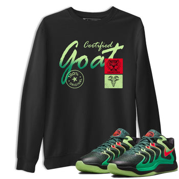 Sneaker Threads – Sneaker Tees To Match Nike KD 17 Easy Money Sniper – Certified Goat Graphic Tee Black 1. Perfect for Jordan releases 2025 colorways. Perfect for Kevin Durant sneaker releases and Easy Money basketball colorways loved by hoopers in 2025.