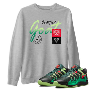 Sneaker Threads – Sneaker Tees To Match Nike KD 17 Easy Money Sniper – Certified Goat Graphic Tee Heather Grey 1. Perfect for Jordan releases 2025 colorways. Perfect for Kevin Durant sneaker releases and Easy Money basketball colorways loved by hoopers in 2025.