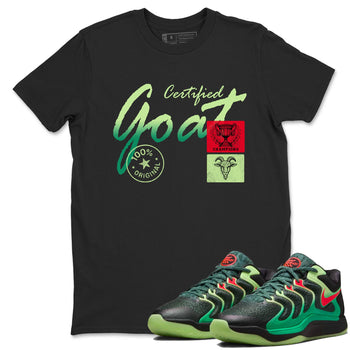 Sneaker Threads – Sneaker Tees To Match Nike KD 17 Easy Money Sniper – Certified Goat Graphic Tee Black 1. Perfect for Jordan releases 2025 colorways. Perfect for Kevin Durant sneaker releases and Easy Money basketball colorways loved by hoopers in 2025.