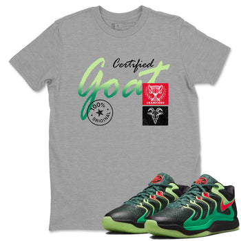 Sneaker Threads – Sneaker Tees To Match Nike KD 17 Easy Money Sniper – Certified Goat Graphic Tee Heather Grey 1. Perfect for Jordan releases 2025 colorways. Perfect for Kevin Durant sneaker releases and Easy Money basketball colorways loved by hoopers in 2025.