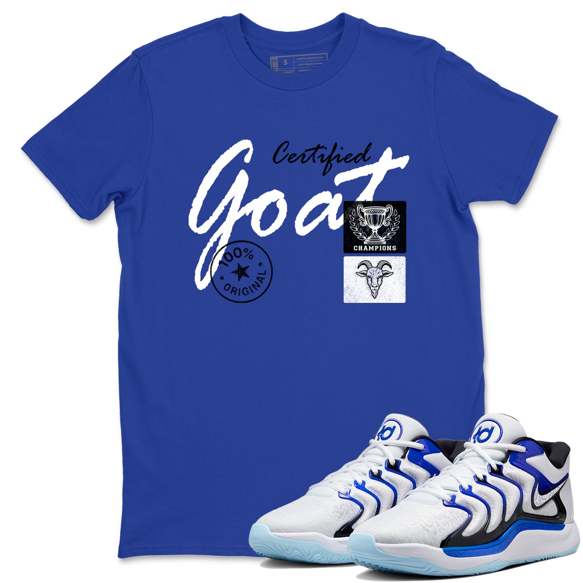 Sneaker Threads – Sneaker Tees To Match Nike KD 17 Penny – Certified Goat Graphic Tee Royal Blue 1. Perfect for Jordan releases 2025 colorways. Perfect for Kevin Durant basketball sneaker releases and retro Penny-inspired 2025 colorways.