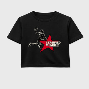 Sneaker match tees – Sneaker Tees To Match Air Jordan 1 Flight Club Shoes – Certified Member Crop T-Shirt Black 2