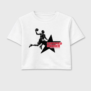 Sneaker match tees – Sneaker Tees To Match Air Jordan 1 Flight Club Shoes – Certified Member Crop T-Shirt White 2