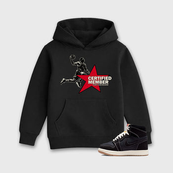 Sneaker match tees – Sneaker Tees To Match Air Jordan 1 Flight Club Shoes – Certified Member Kids T-Shirt Black 1