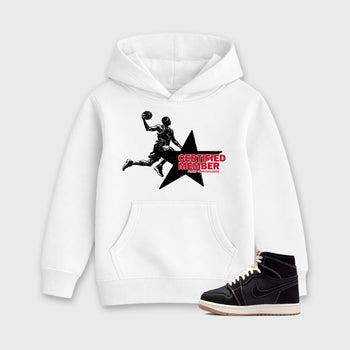 Sneaker match tees – Sneaker Tees To Match Air Jordan 1 Flight Club Shoes – Certified Member Kids T-Shirt White 1