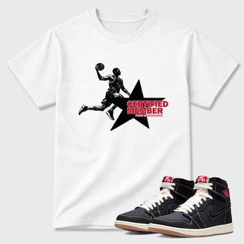Sneaker match tees – Sneaker Tees To Match Air Jordan 1 Flight Club Shoes – Certified Member Tee White 1