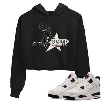 Sneaker match tees – Sneaker Tees To Match Air Jordan 4 Flight Club Shoes – Certified Member Crop T-Shirt Black 1
