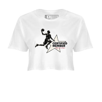 Sneaker match tees – Sneaker Tees To Match Air Jordan 4 Flight Club Shoes – Certified Member Crop T-Shirt White 2