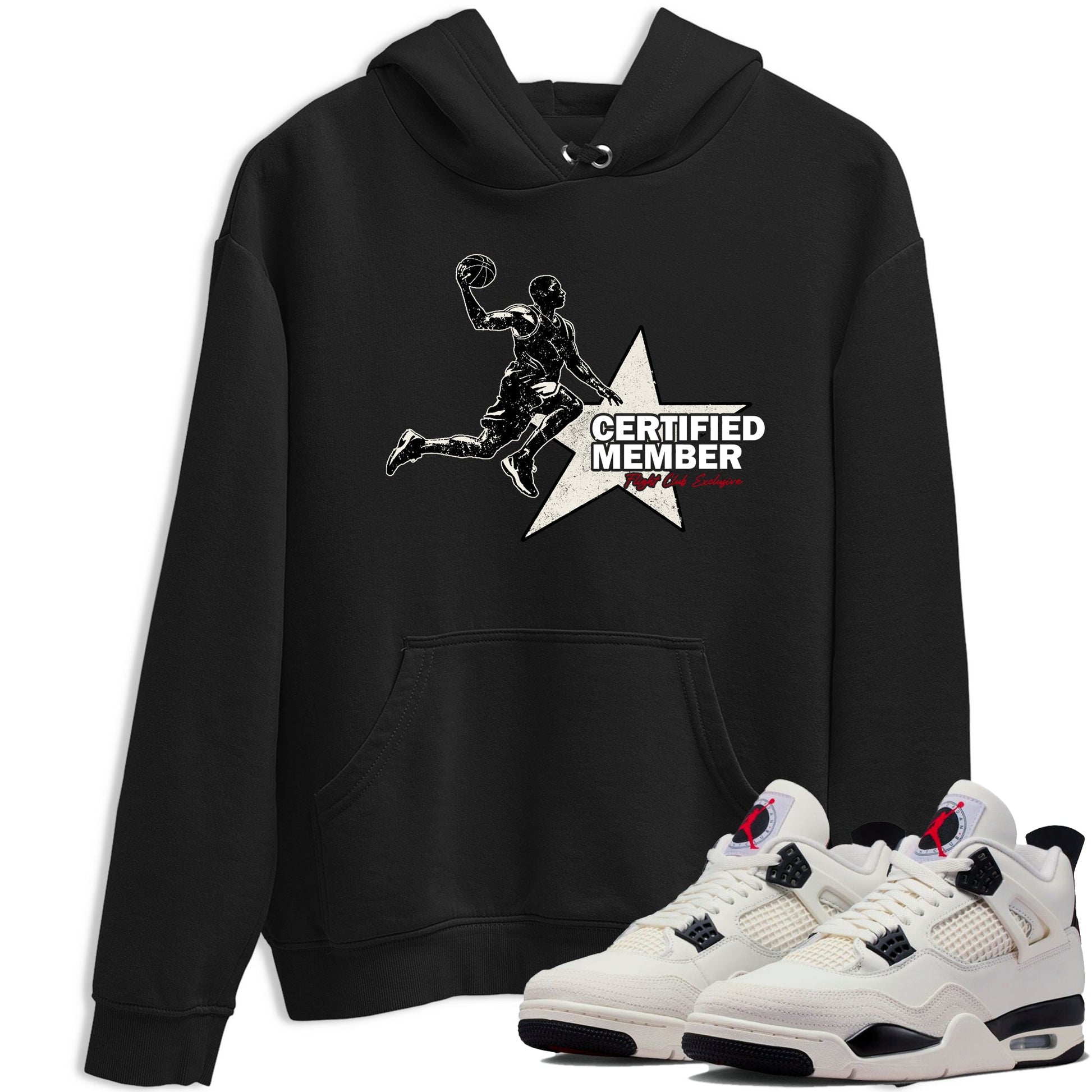 Sneaker match tees – Sneaker Tees To Match Air Jordan 4 Flight Club Shoes – Certified Member Tee Black 1