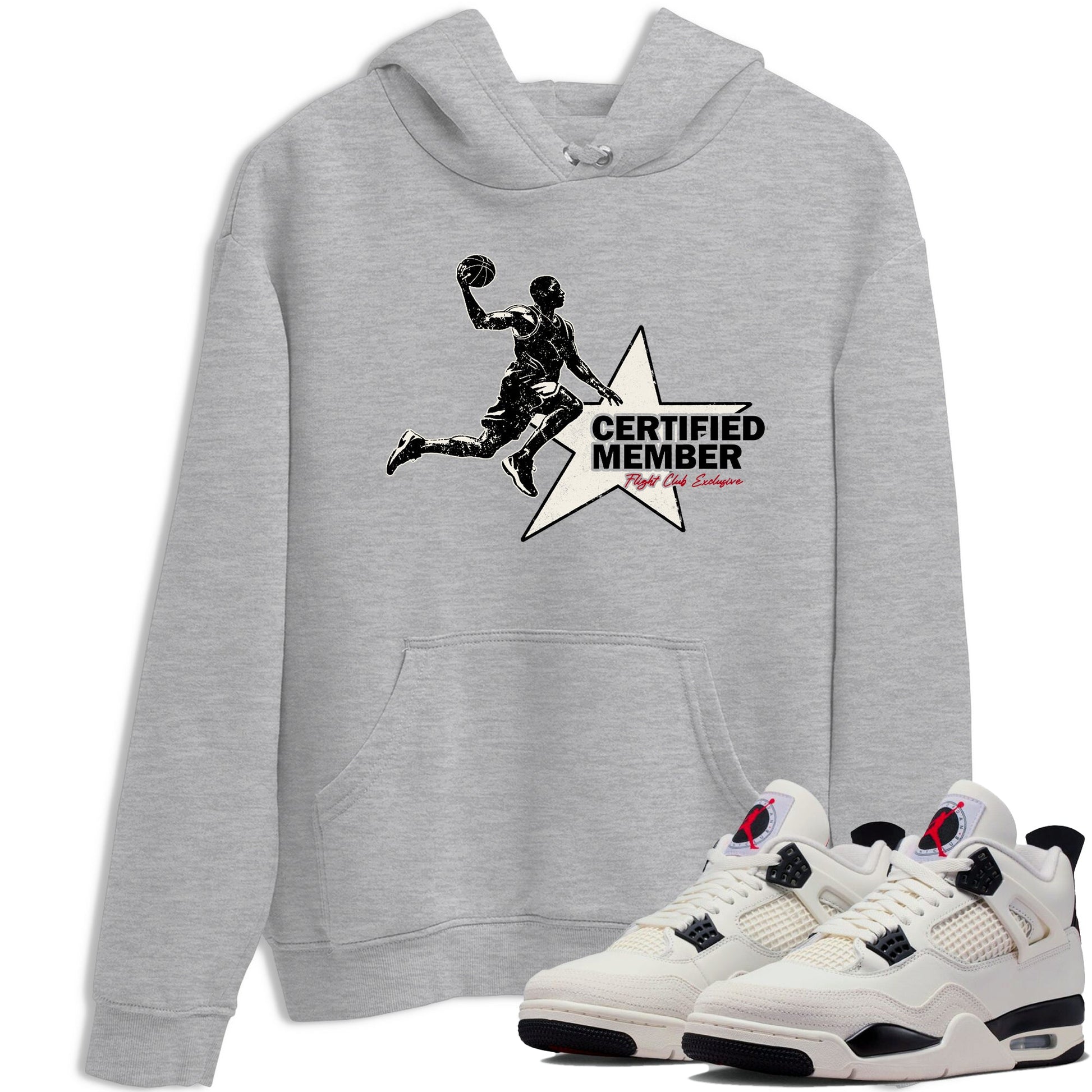 Sneaker match tees – Sneaker Tees To Match Air Jordan 4 Flight Club Shoes – Certified Member Tee Heather Grey 1