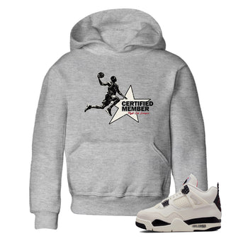 Sneaker match tees – Sneaker Tees To Match Air Jordan 4 Flight Club Shoes – Certified Member Kids T-Shirt Heather Grey 1