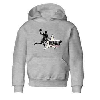 Sneaker match tees – Sneaker Tees To Match Air Jordan 4 Flight Club Shoes – Certified Member Kids T-Shirt Heather Grey 2