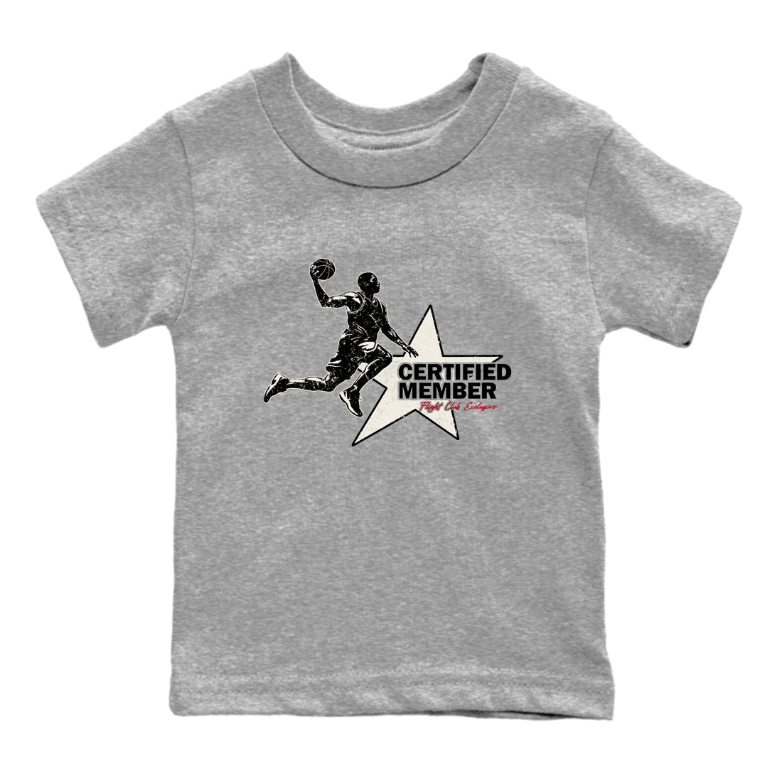 Sneaker match tees – Sneaker Tees To Match Air Jordan 4 Flight Club Shoes – Certified Member Kids T-Shirt Heather Grey 2