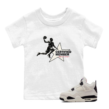 Sneaker match tees – Sneaker Tees To Match Air Jordan 4 Flight Club Shoes – Certified Member Kids T-Shirt White 1