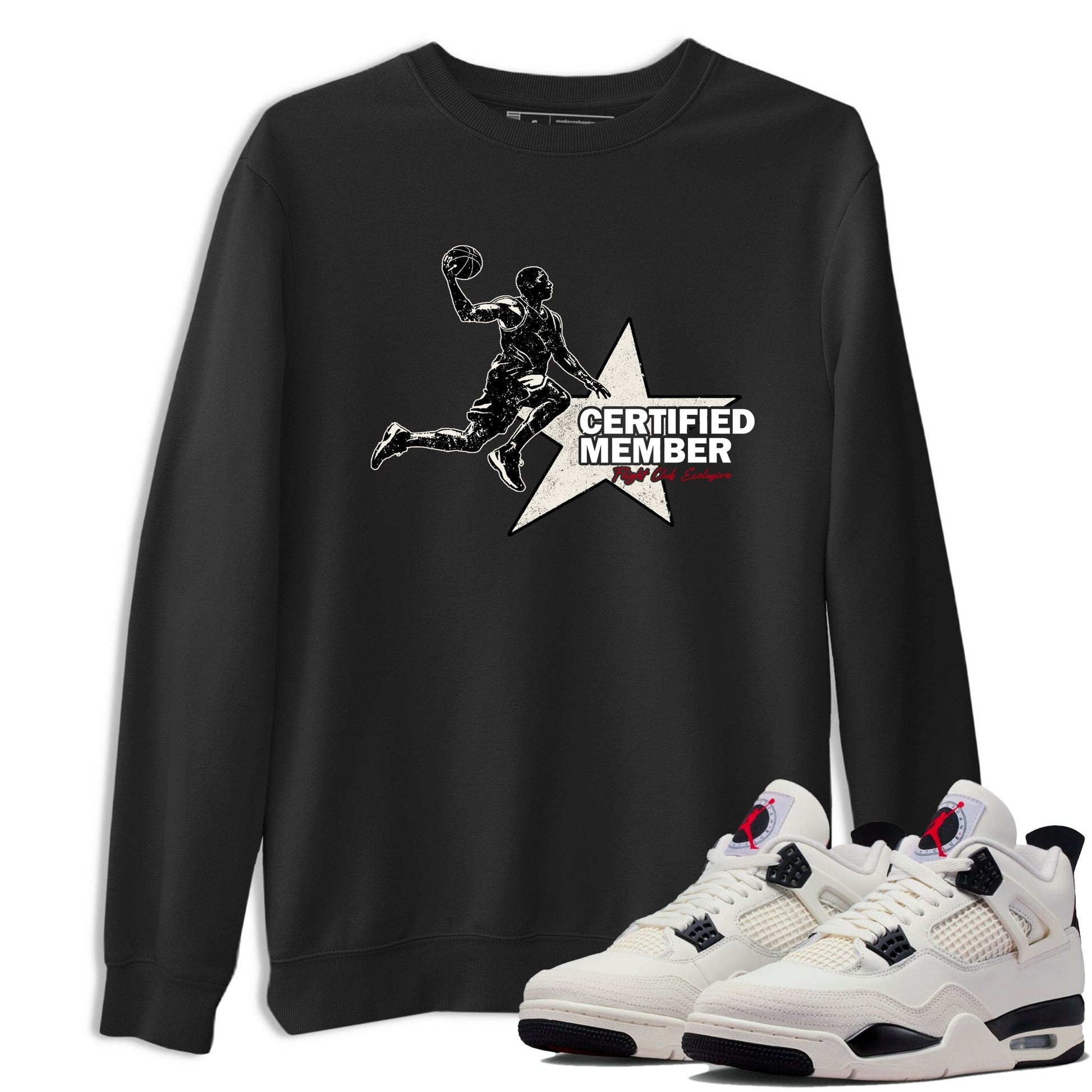 Sneaker match tees – Sneaker Tees To Match Air Jordan 4 Flight Club Shoes – Certified Member Tee Black 1