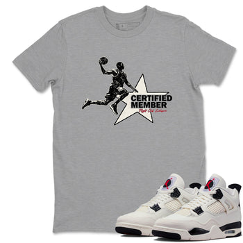 Sneaker match tees – Sneaker Tees To Match Air Jordan 4 Flight Club Shoes – Certified Member Tee Heather Grey 1