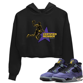 Sneaker match tees – Sneaker Tees To Match Air Jordan 4 Lakeshow Shoes – Certified Member Crop T-Shirt Black 1