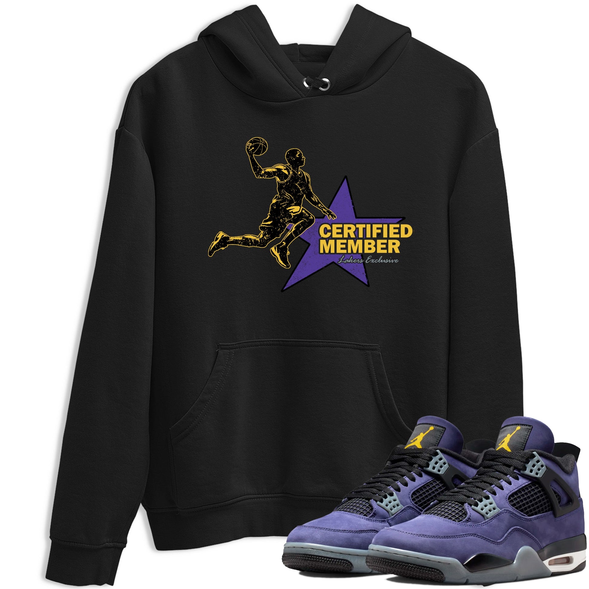Sneaker match tees – Sneaker Tees To Match Air Jordan 4 Lakeshow Shoes – Certified Member Tee Black 1