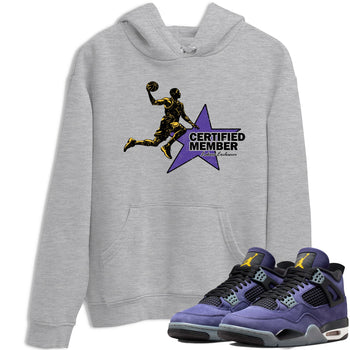 Sneaker match tees – Sneaker Tees To Match Air Jordan 4 Lakeshow Shoes – Certified Member Tee Heather Grey 1