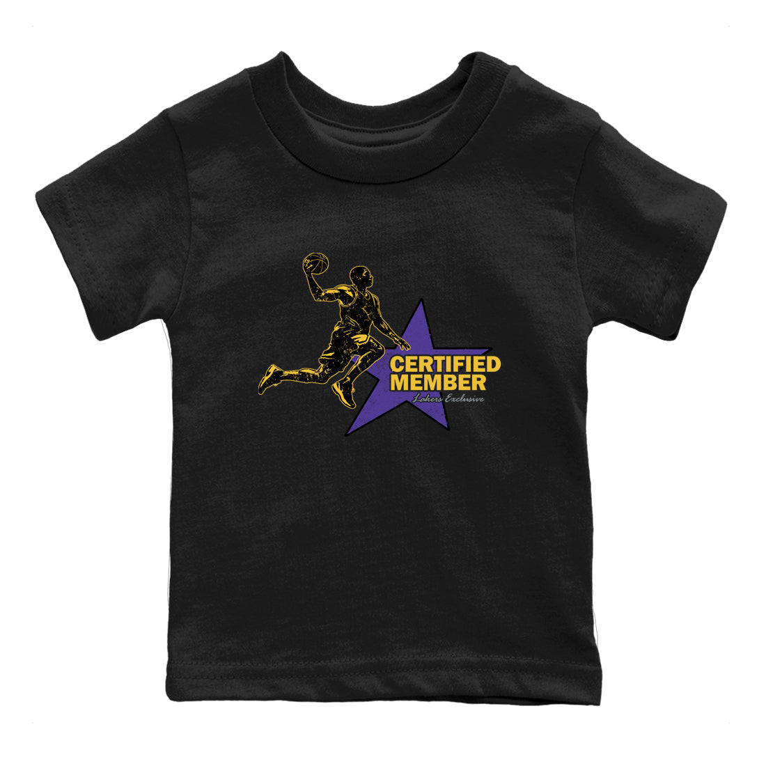 Sneaker match tees – Sneaker Tees To Match Air Jordan 4 Lakeshow Shoes – Certified Member Kids T-Shirt Black 2