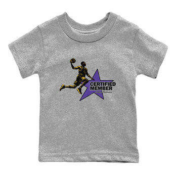 Sneaker match tees – Sneaker Tees To Match Air Jordan 4 Lakeshow Shoes – Certified Member Kids T-Shirt Heather Grey 2