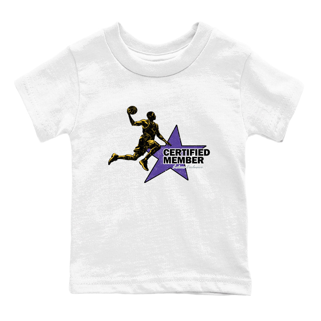 Sneaker match tees – Sneaker Tees To Match Air Jordan 4 Lakeshow Shoes – Certified Member Kids T-Shirt White 2