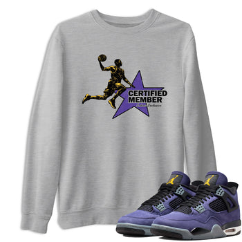 Sneaker match tees – Sneaker Tees To Match Air Jordan 4 Lakeshow Shoes – Certified Member Tee Heather Grey 1
