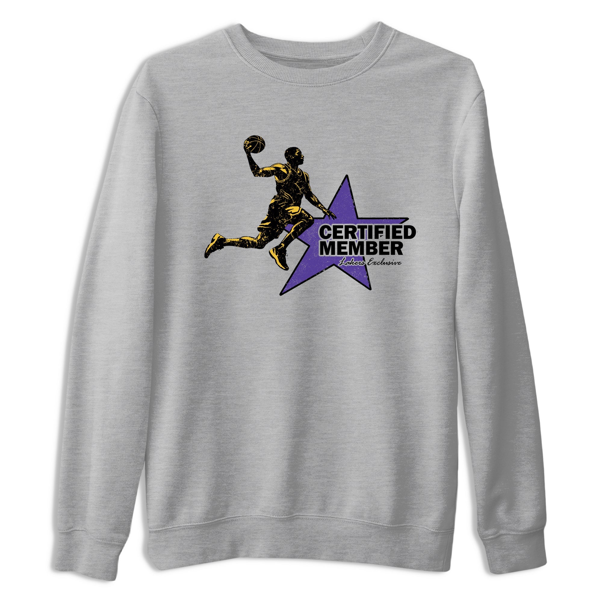 Sneaker match tees – Sneaker Tees To Match Air Jordan 4 Lakeshow Shoes – Certified Member Tee Heather Grey 2