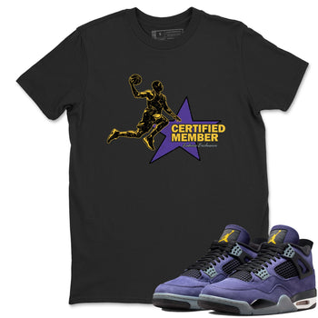 Sneaker match tees – Sneaker Tees To Match Air Jordan 4 Lakeshow Shoes – Certified Member Tee Black 1