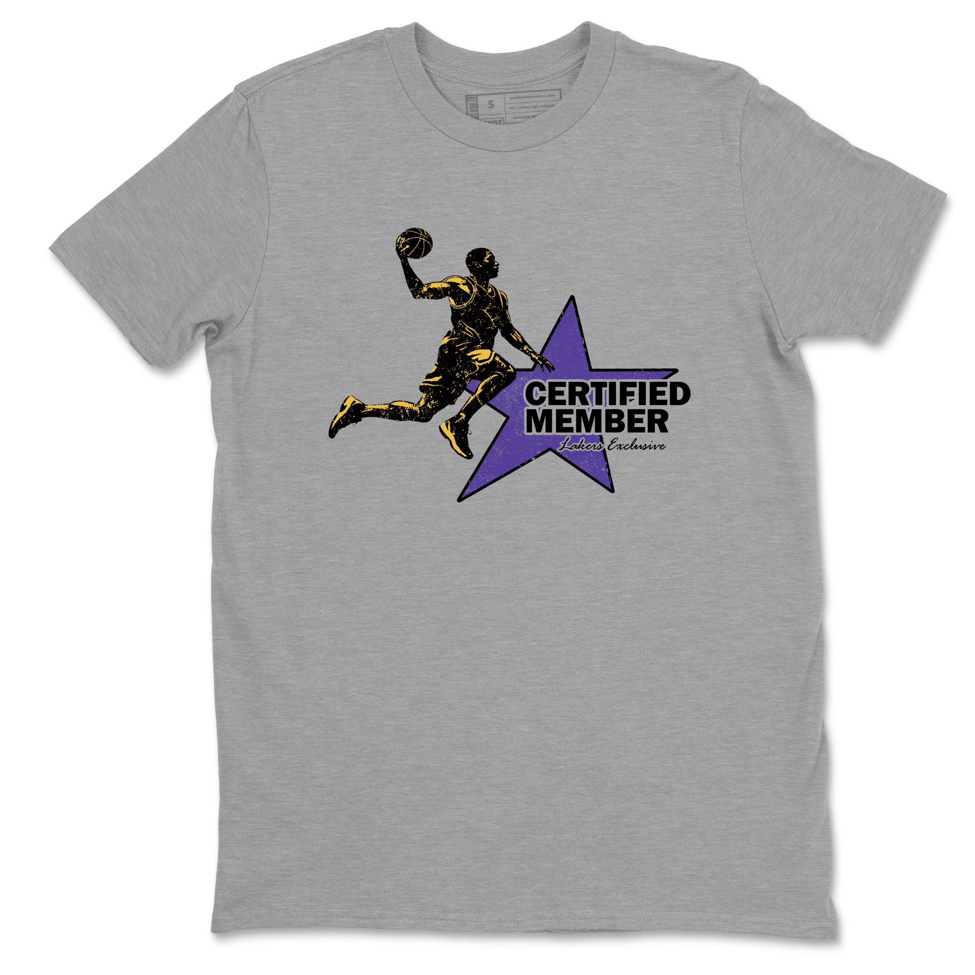 Sneaker match tees – Sneaker Tees To Match Air Jordan 4 Lakeshow Shoes – Certified Member Tee Heather Grey 2