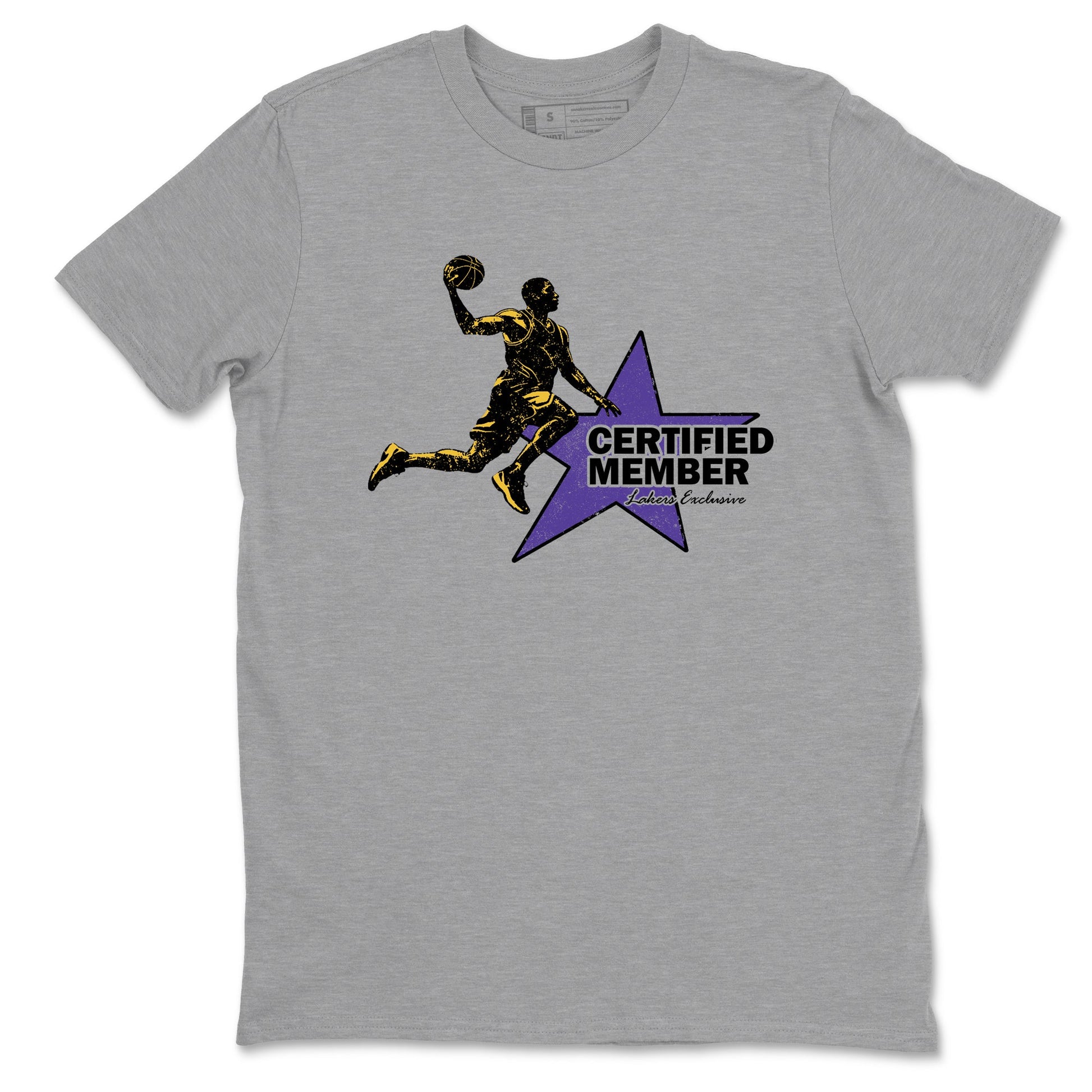 Sneaker match tees – Sneaker Tees To Match Air Jordan 4 Lakeshow Shoes – Certified Member Tee Heather Grey 2