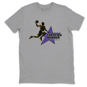 Sneaker match tees – Sneaker Tees To Match Air Jordan 4 Lakeshow Shoes – Certified Member Tee Heather Grey 2