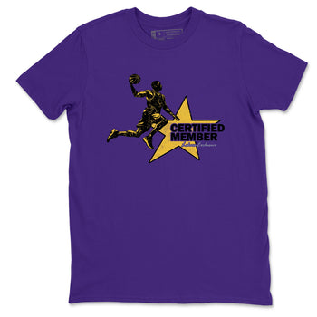 Sneaker match tees – Sneaker Tees To Match Air Jordan 4 Lakeshow Shoes – Certified Member Tee Purple 2